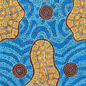 Aboriginal Artwork by Kirsty Anne Napanangka Martin, Mina Mina Jukurrpa - Ngalyipi, 122x46cm - ART ARK®