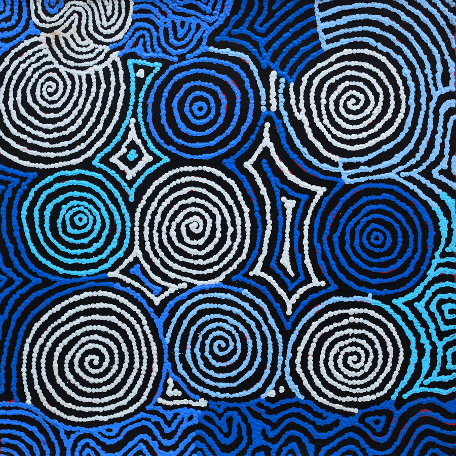 Aboriginal Artwork by Kirsty Anne Napanangka Brown, Mina Mina Jukurrpa - Ngalyipi, 46x46cm