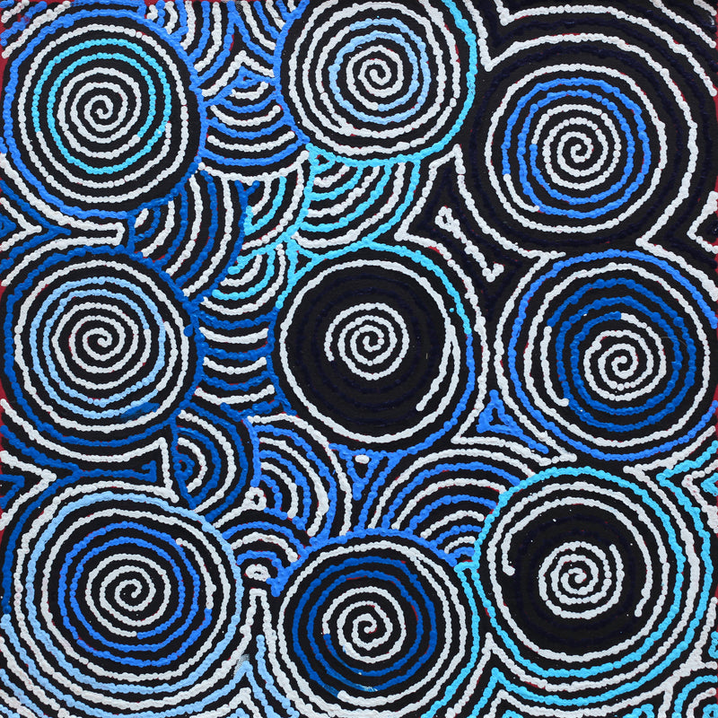 Aboriginal Artwork by Kirsty Anne Napanangka Brown, Mina Mina Jukurrpa - Ngalyipi, 46x46cm