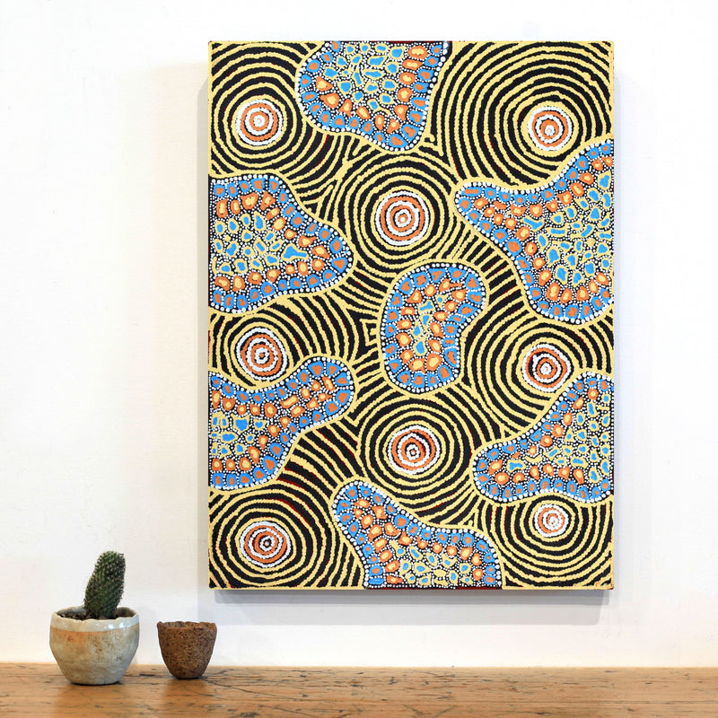 Aboriginal Artwork by Kirsty Anne Napanangka Brown, Mina Mina Jukurrpa - Ngalyipi, 61x46cm
