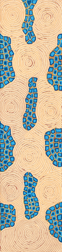 Aboriginal Artwork by Kirsty-Anne Napanangka Martin, Mina Mina Jukurrpa - Ngalyipi, 122x30cm
