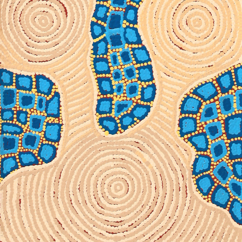 Aboriginal Artwork by Kirsty-Anne Napanangka Martin, Mina Mina Jukurrpa - Ngalyipi, 122x30cm