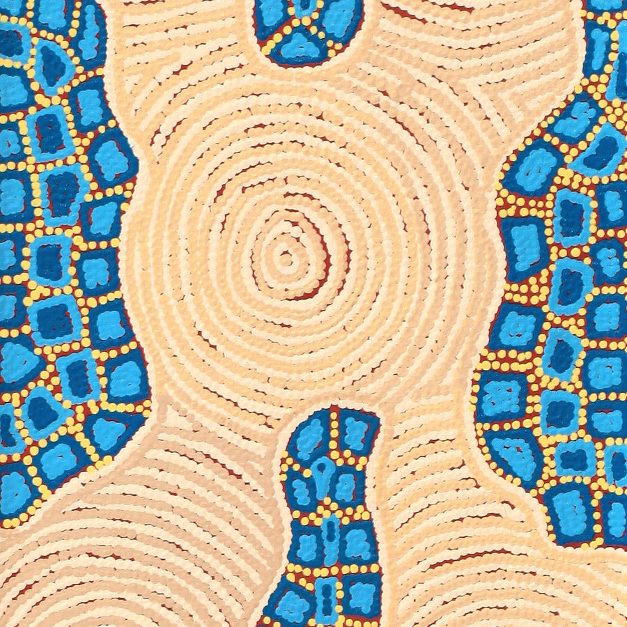 Aboriginal Artwork by Kirsty-Anne Napanangka Martin, Mina Mina Jukurrpa - Ngalyipi, 122x30cm