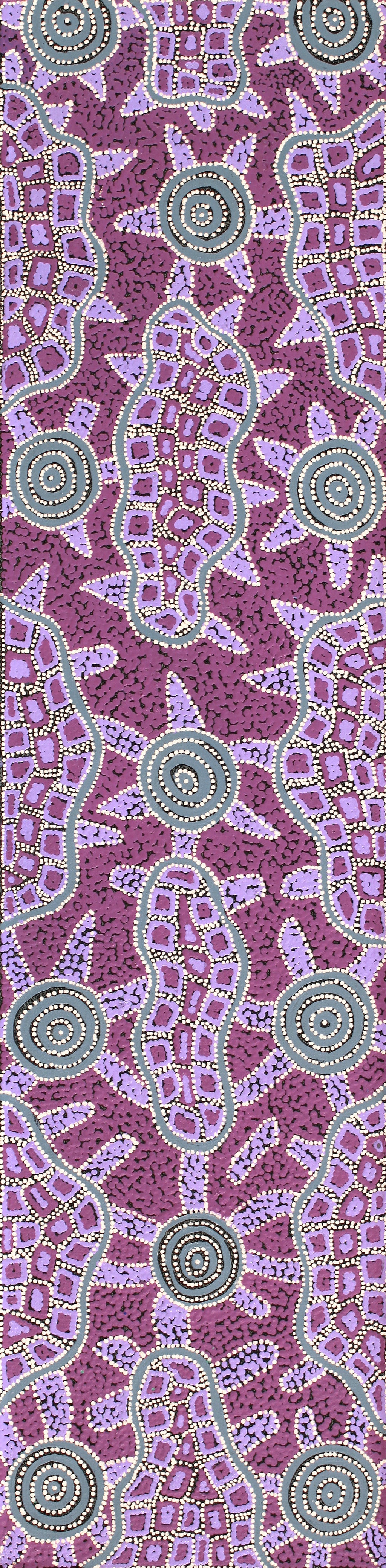 Aboriginal Artwork by Kirsty-Anne Napanangka Martin, Mina Mina Jukurrpa - Ngalyipi, 122x30cm