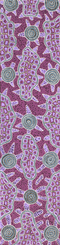 Aboriginal Artwork by Kirsty-Anne Napanangka Martin, Mina Mina Jukurrpa - Ngalyipi, 122x30cm