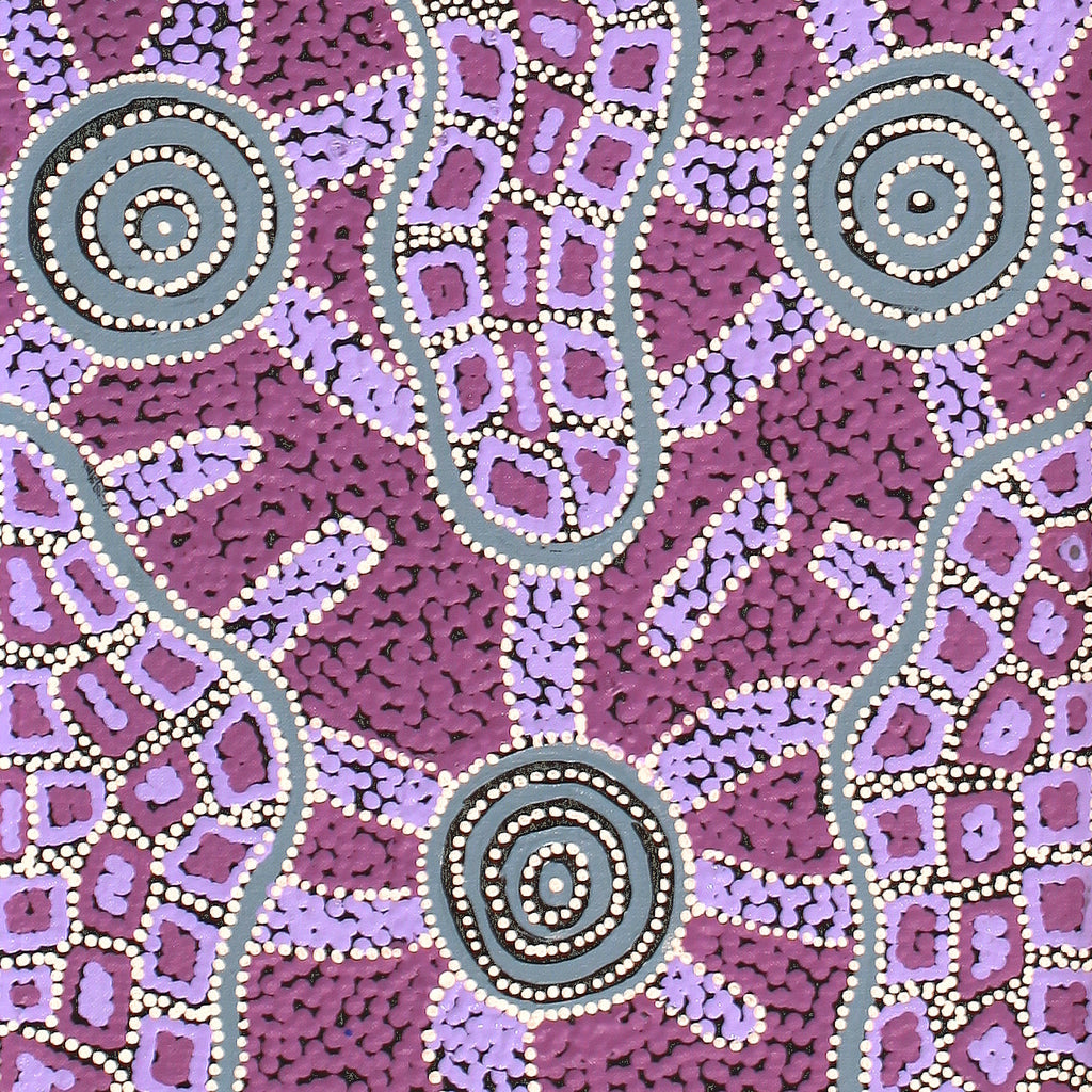 Aboriginal Artwork by Kirsty-Anne Napanangka Martin, Mina Mina Jukurrpa - Ngalyipi, 122x30cm