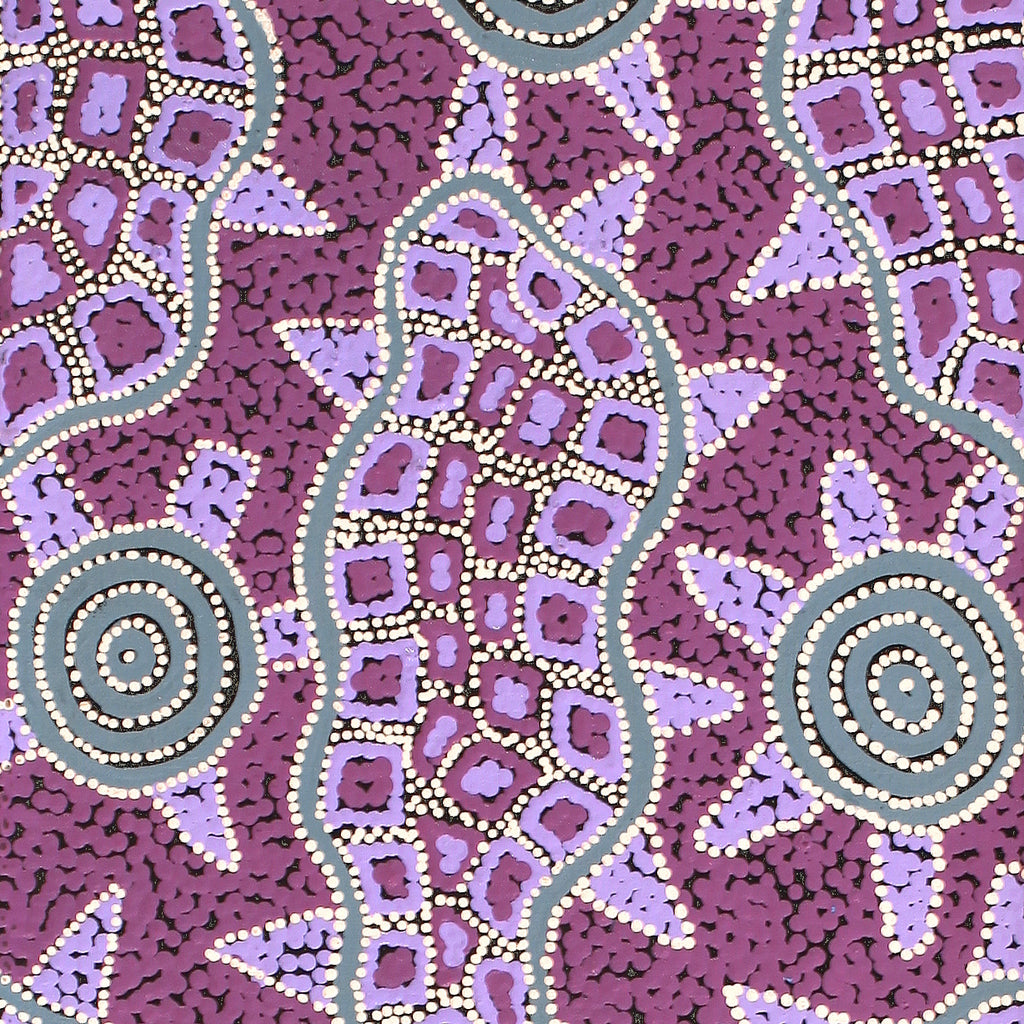 Aboriginal Artwork by Kirsty-Anne Napanangka Martin, Mina Mina Jukurrpa - Ngalyipi, 122x30cm