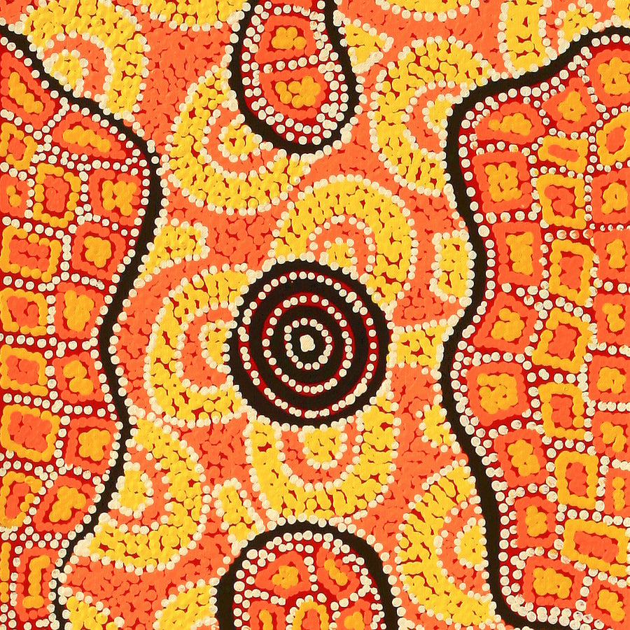 Aboriginal Artwork by Kirsty-Anne Napanangka Martin, Mina Mina Jukurrpa - Ngalyipi, 122x30cm