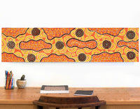 Aboriginal Artwork by Kirsty-Anne Napanangka Martin, Mina Mina Jukurrpa - Ngalyipi, 122x30cm