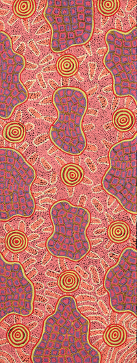 Aboriginal Artwork by Kirsty Anne Napanangka Martin, Mina Mina Jukurrpa - Ngalyipi, 122x46cm