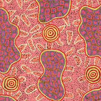 Aboriginal Artwork by Kirsty Anne Napanangka Martin, Mina Mina Jukurrpa - Ngalyipi, 122x46cm