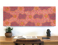 Aboriginal Artwork by Kirsty Anne Napanangka Martin, Mina Mina Jukurrpa - Ngalyipi, 122x46cm