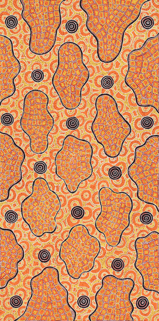 Aboriginal Artwork by Kirsty Anne Napanangka Martin, Mina Mina Jukurrpa - Ngalyipi, 183x91cm - ART ARK®