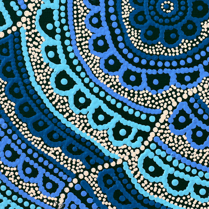 Aboriginal Artwork by Kirsty-Anne Napanangka Martin, Ngalyipi Jukurrpa (Snakevine Dreaming) - Mina Mina, 30x30cm
