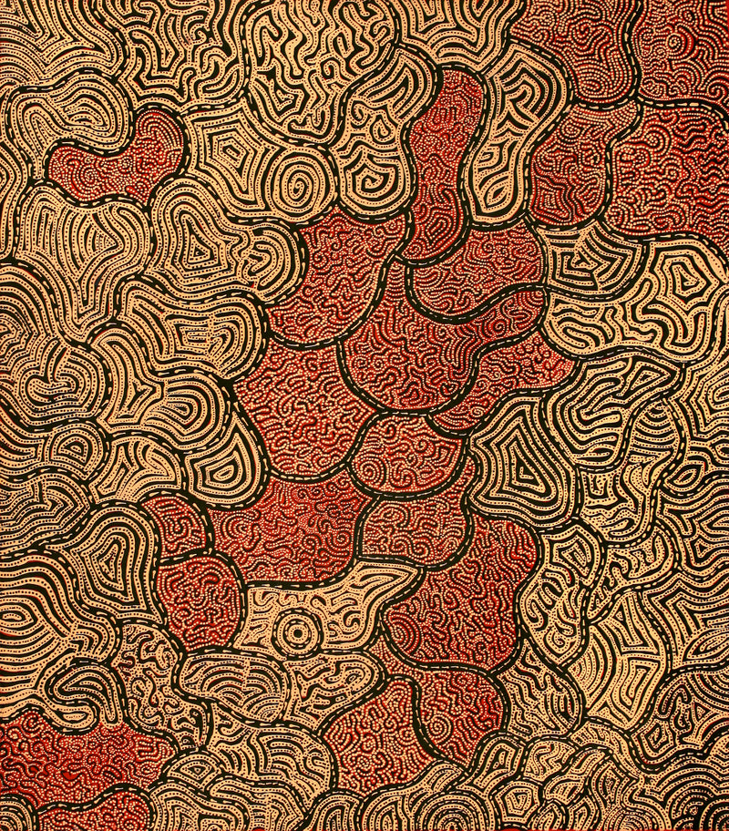 Aboriginal Artwork by Kirsty-Anne Napanangka Martin, Mina Mina Jukurrpa - Ngalyipi, 122x107cm