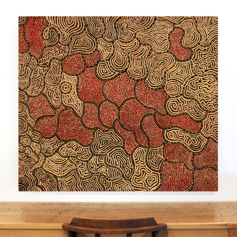 Aboriginal Artwork by Kirsty-Anne Napanangka Martin, Mina Mina Jukurrpa - Ngalyipi, 122x107cm