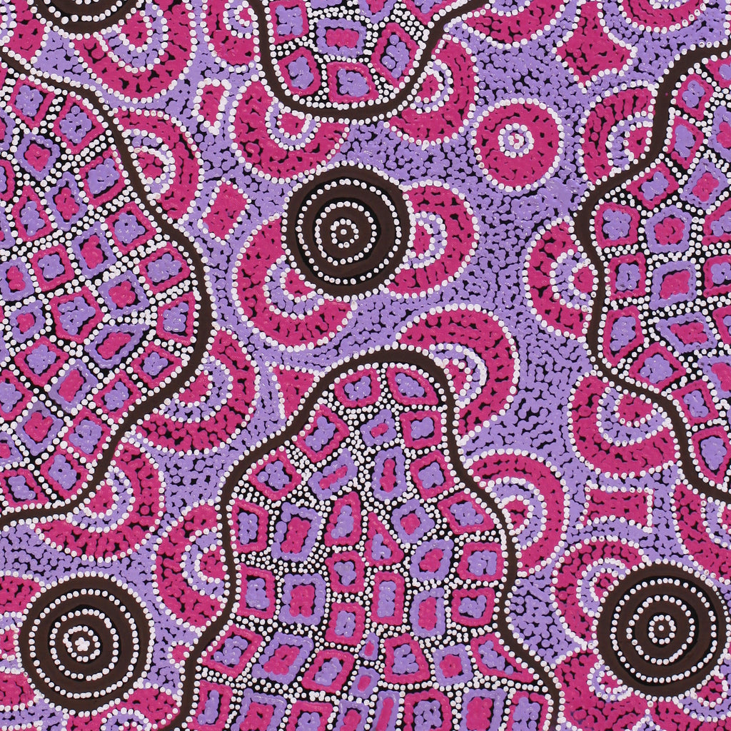 Aboriginal Artwork by Kirsty-Anne Napanangka Martin, Mina Mina Jukurrpa - Ngalyipi, 91x46cm