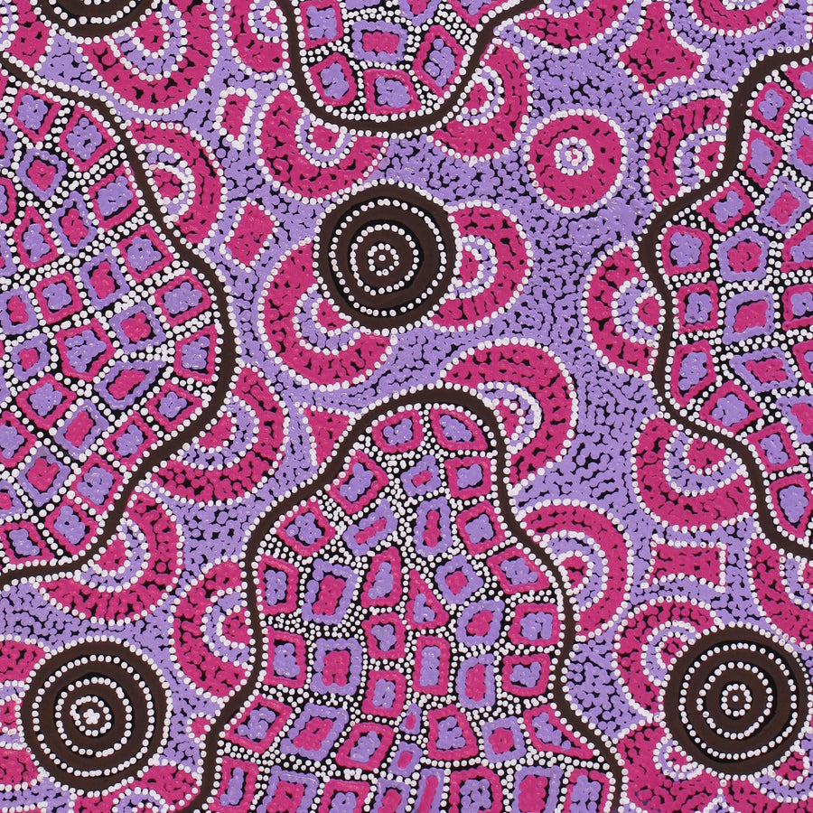 Aboriginal Artwork by Kirsty-Anne Napanangka Martin, Mina Mina Jukurrpa - Ngalyipi, 91x46cm