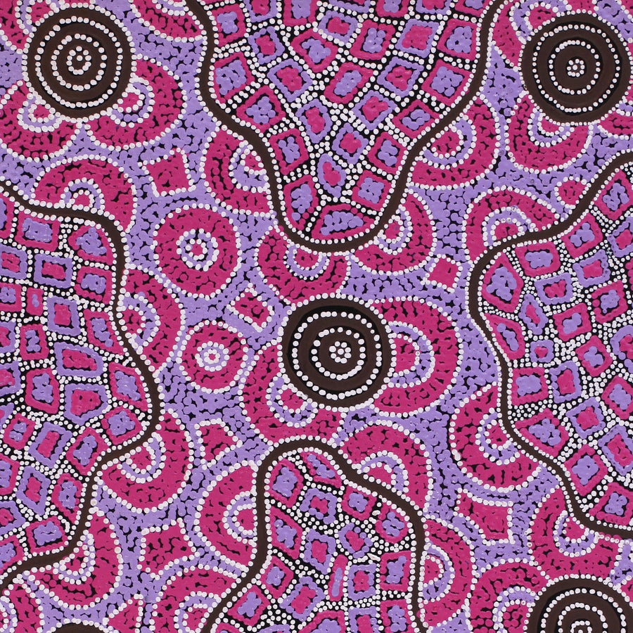 Aboriginal Artwork by Kirsty-Anne Napanangka Martin, Mina Mina Jukurrpa - Ngalyipi, 91x46cm