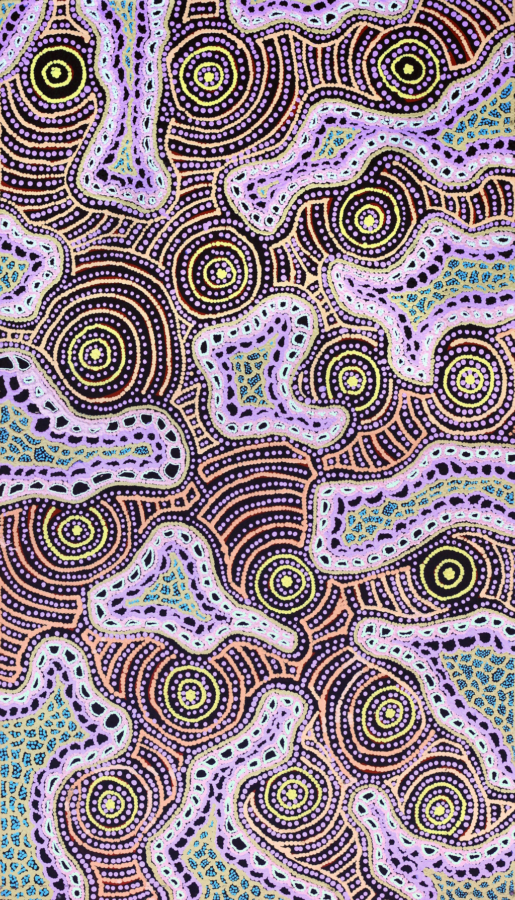 Aboriginal Artwork by Kirsty Anne Napanangka Brown, Mina Mina Jukurrpa - Ngalyipi, 107x61cm