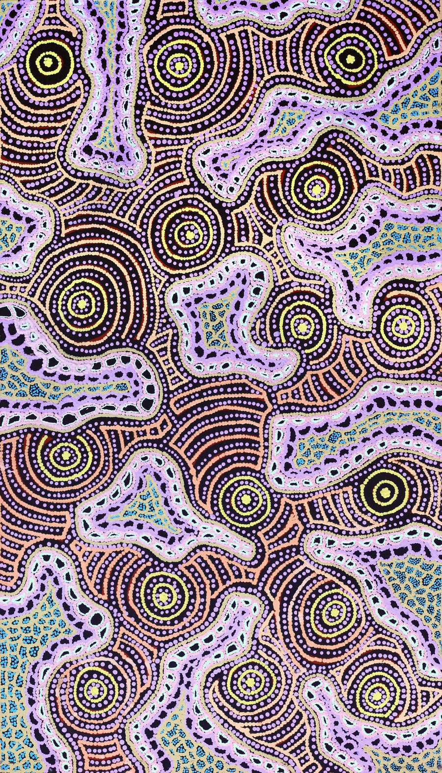 Aboriginal Artwork by Kirsty Anne Napanangka Brown, Mina Mina Jukurrpa - Ngalyipi, 107x61cm