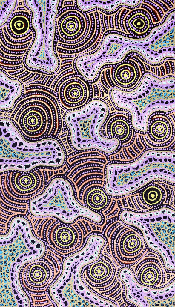 Aboriginal Artwork by Kirsty Anne Napanangka Brown, Mina Mina Jukurrpa - Ngalyipi, 107x61cm