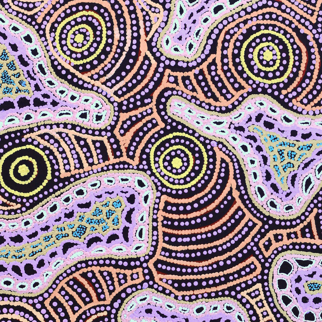 Aboriginal Artwork by Kirsty Anne Napanangka Brown, Mina Mina Jukurrpa - Ngalyipi, 107x61cm - ART ARK®