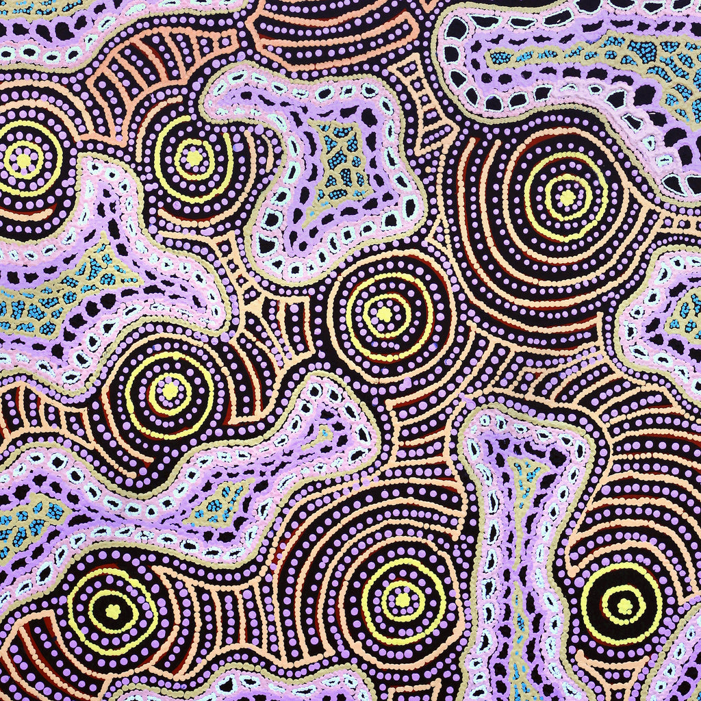 Aboriginal Artwork by Kirsty Anne Napanangka Brown, Mina Mina Jukurrpa - Ngalyipi, 107x61cm