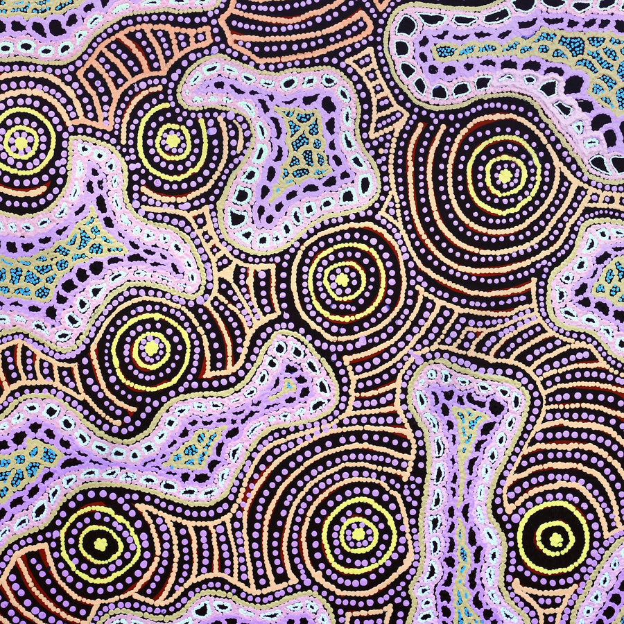 Aboriginal Artwork by Kirsty Anne Napanangka Brown, Mina Mina Jukurrpa - Ngalyipi, 107x61cm