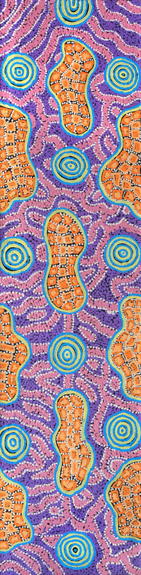 Aboriginal Artwork by Kirsty Anne Napanangka Martin, Mina Mina Jukurrpa - Ngalyipi, 122x30cm