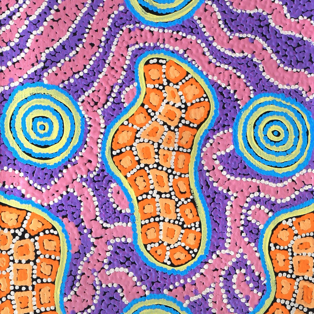Aboriginal Art by Kirsty Anne Napanangka Martin, Mina Mina Jukurrpa - Ngalyipi, 122x30cm - ART ARK®