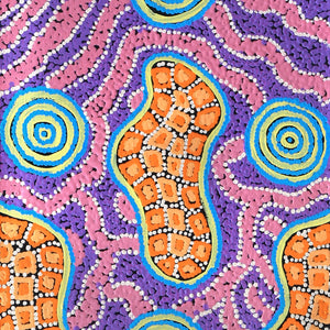 Aboriginal Art by Kirsty Anne Napanangka Martin, Mina Mina Jukurrpa - Ngalyipi, 122x30cm - ART ARK®