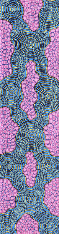 Aboriginal Artwork by Kirsty Anne Napanangka Martin, Mina Mina Jukurrpa - Ngalyipi, 183x46cm