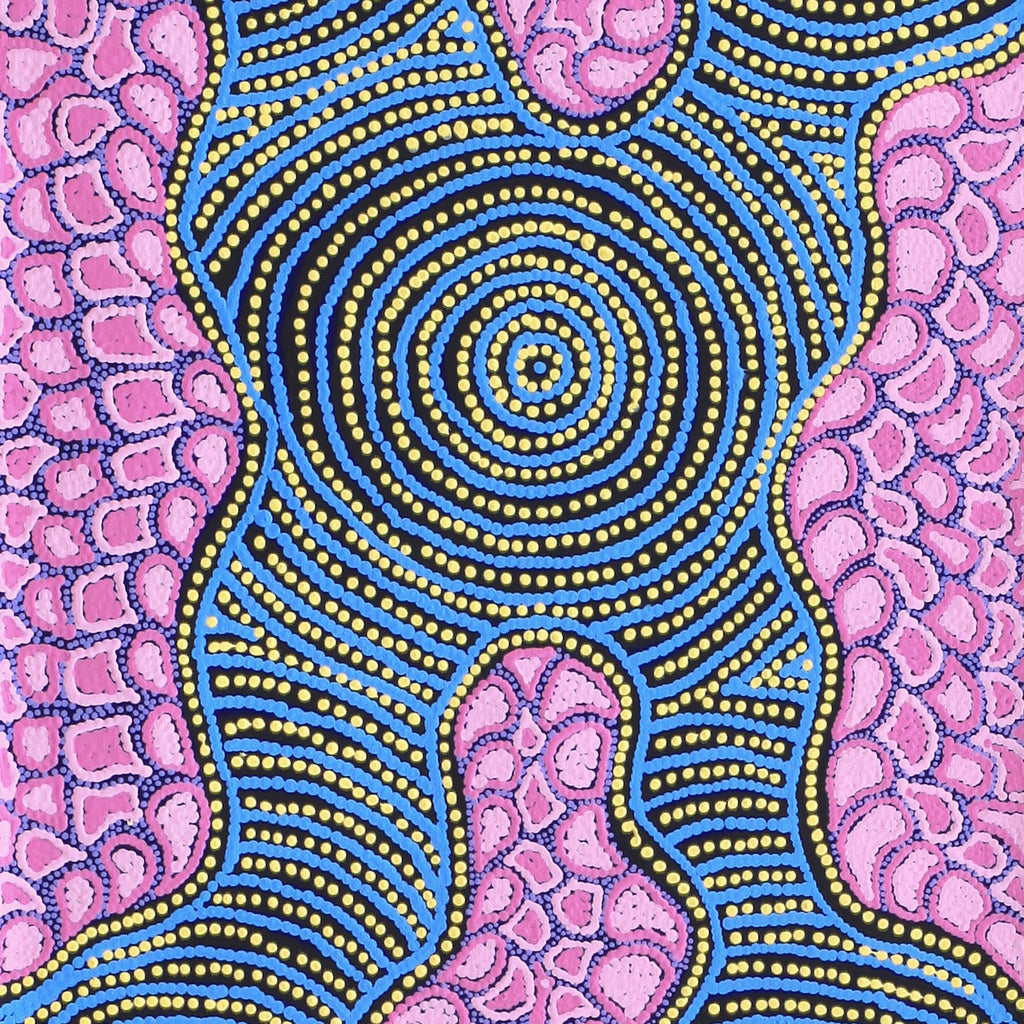 Aboriginal Artwork by Kirsty Anne Napanangka Martin, Mina Mina Jukurrpa - Ngalyipi, 183x46cm