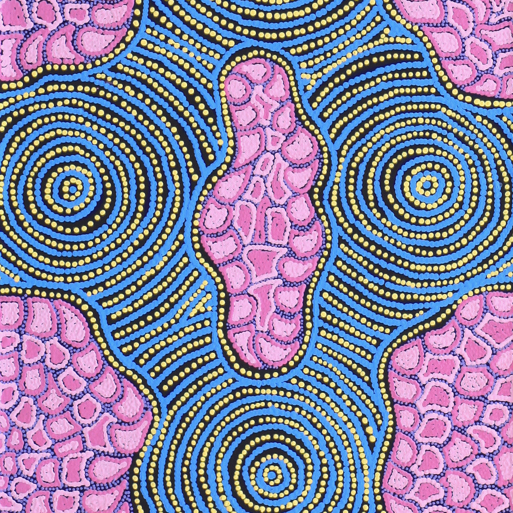 Aboriginal Artwork by Kirsty Anne Napanangka Martin, Mina Mina Jukurrpa - Ngalyipi, 183x46cm