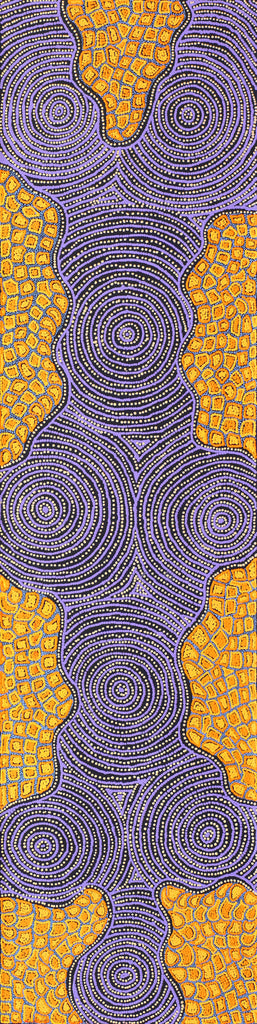 Aboriginal Artwork by Kirsty Anne Napanangka Martin, Mina Mina Jukurrpa - Ngalyipi, 183x46cm