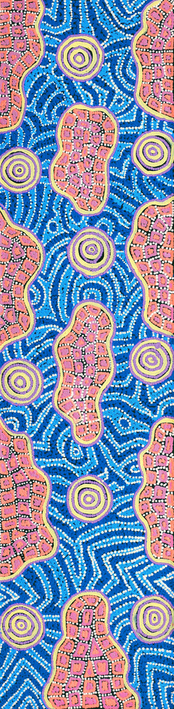Aboriginal Artwork by Kirsty-Anne Napanangka Martin, Mina Mina Jukurrpa - Ngalyipi, 122x30cm