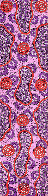 Aboriginal Artwork by Kirsty-Anne Napanangka Martin, Mina Mina Jukurrpa - Ngalyipi, 122x30cm