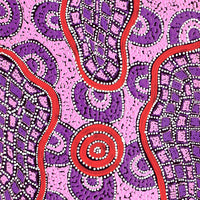 Aboriginal Artwork by Kirsty-Anne Napanangka Martin, Mina Mina Jukurrpa - Ngalyipi, 122x30cm