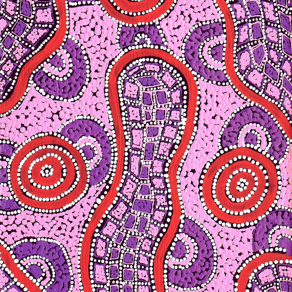 Aboriginal Artwork by Kirsty-Anne Napanangka Martin, Mina Mina Jukurrpa - Ngalyipi, 122x30cm