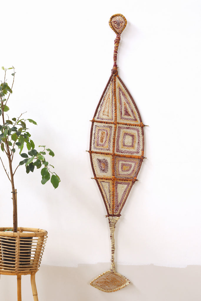 Aboriginal Artwork by Kristelle Murdilnga, Yawkyawk - fish-women spirit, 186x40cm