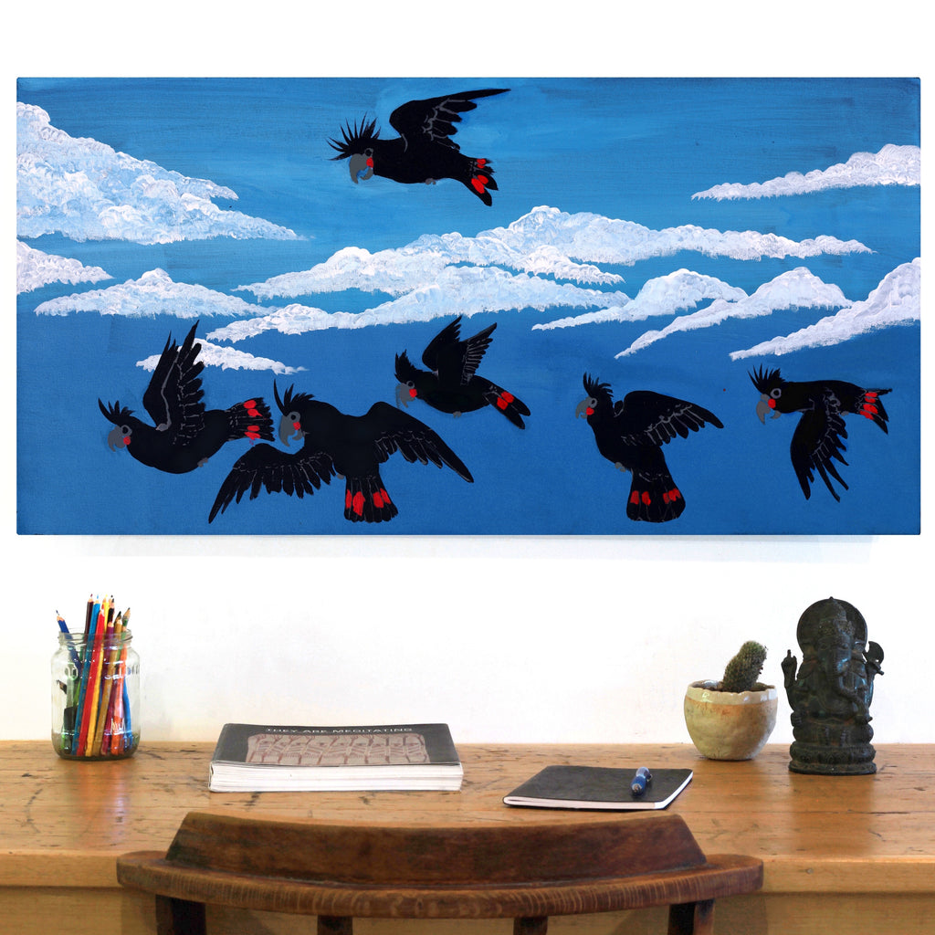 Aboriginal Artwork by Kushia Young, Tjulpu, 91x46cm