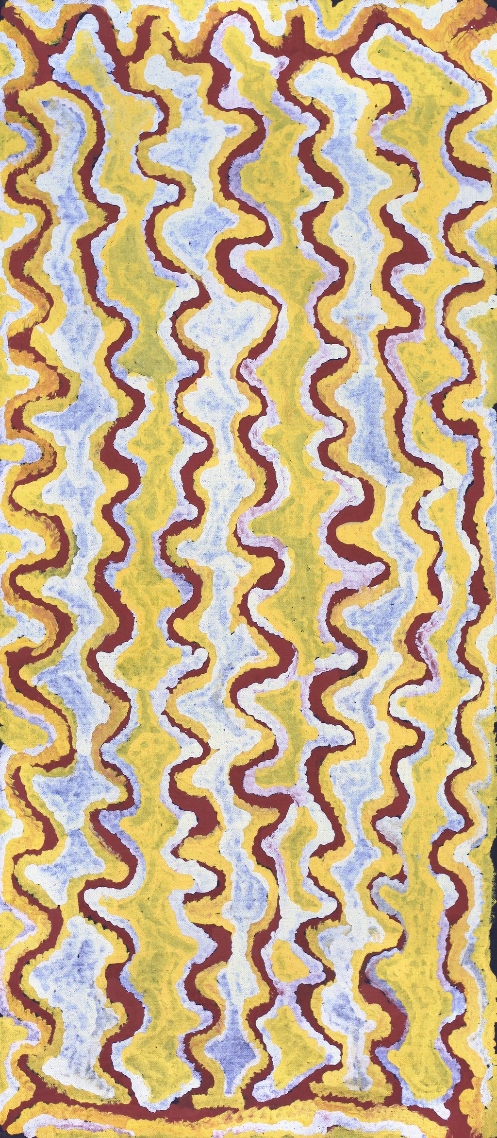 Aboriginal Artwork by Kutungka Napanangka, Brown snake Dreaming, 83x36cm