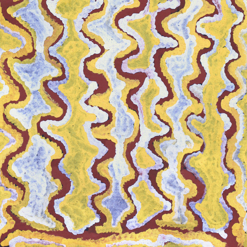 Aboriginal Artwork by Kutungka Napanangka, Brown snake Dreaming, 83x36cm