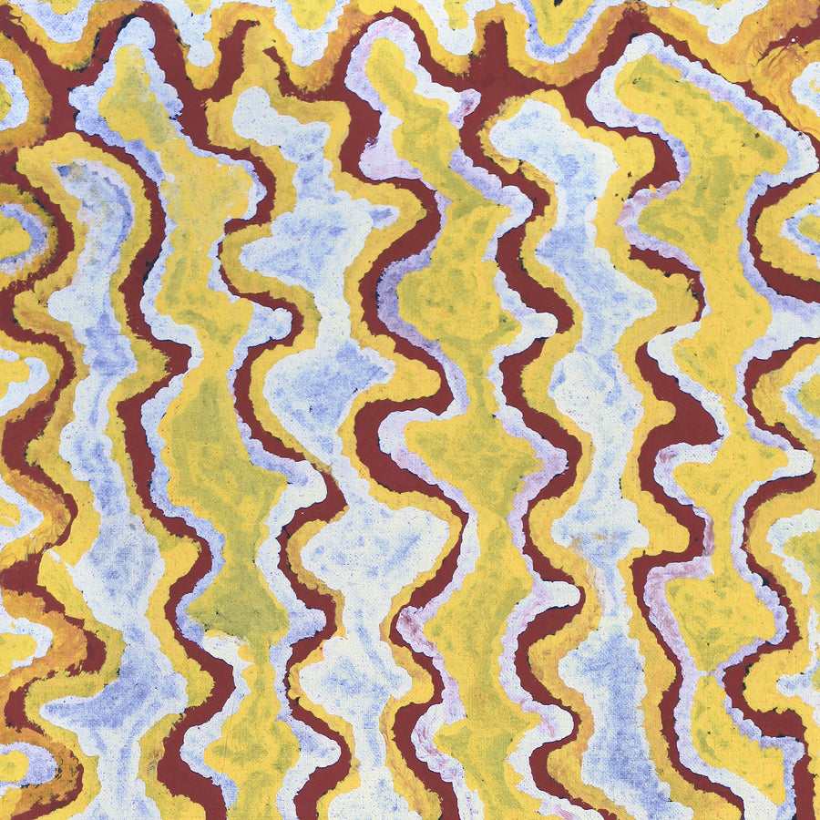 Aboriginal Artwork by Kutungka Napanangka, Brown snake Dreaming, 83x36cm