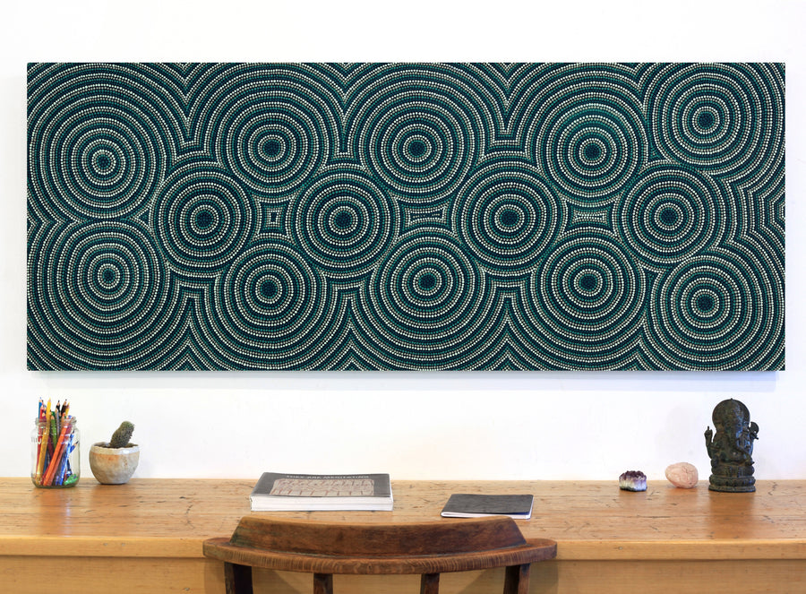 Aboriginal Artwork by Kylie Nelson, Walka Wiru Ngura Wiru, 152x61cm