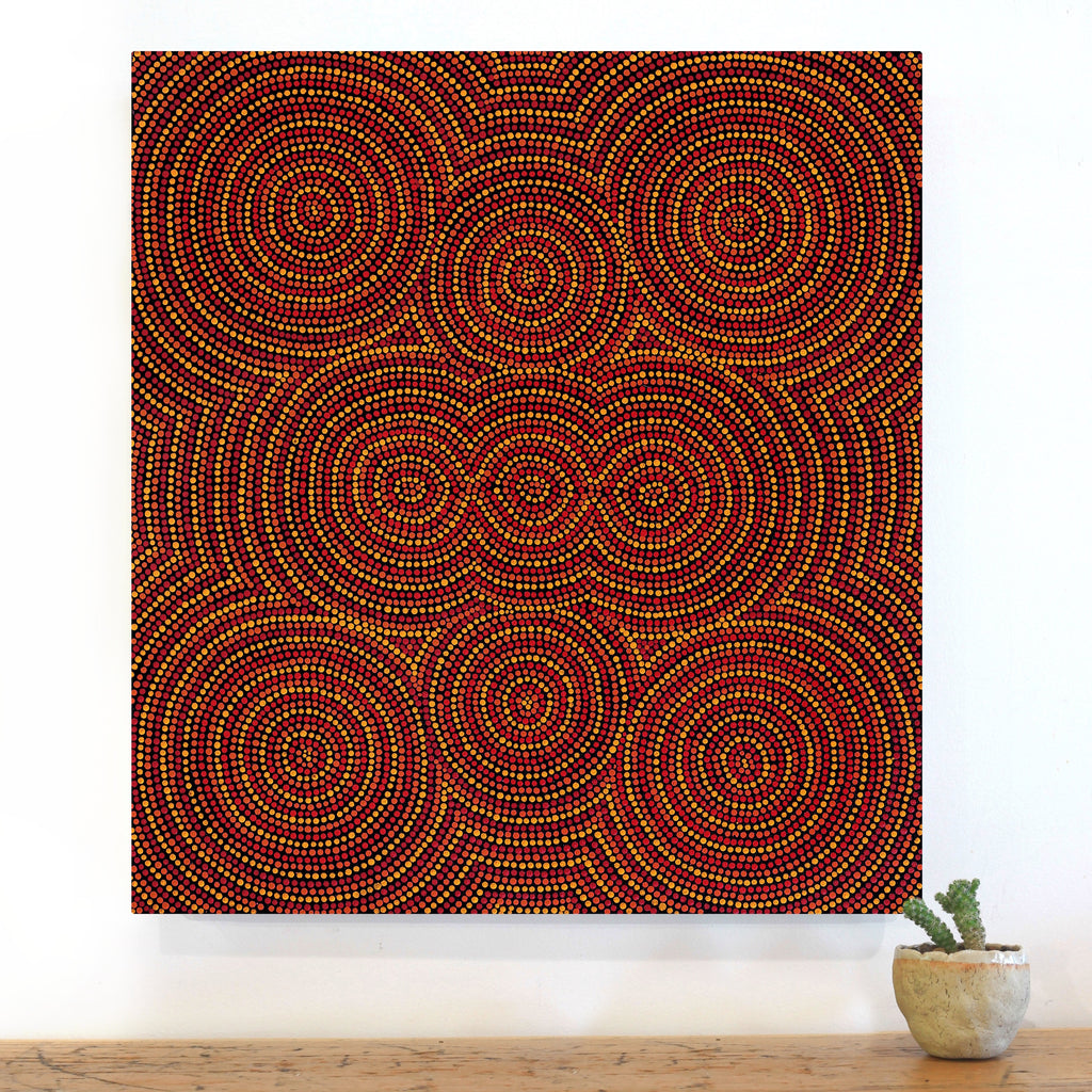 Aboriginal Artwork by Kylie Nelson, Walka Wiru Ngura Wiru, 61x56cm - ART ARK®