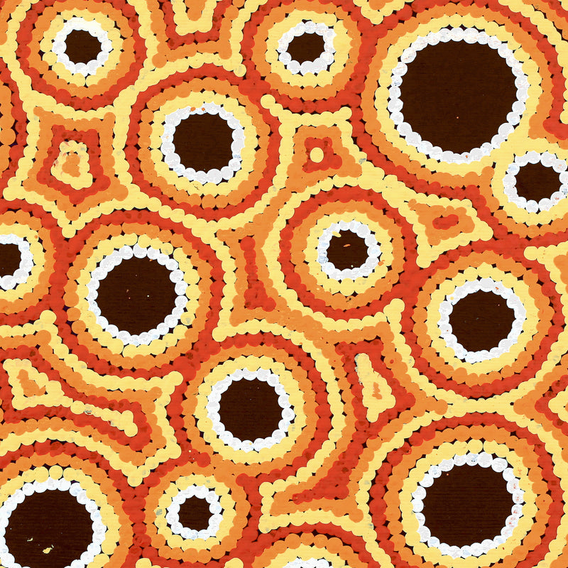 Aboriginal Artwork by Kylie Napangardi Williams, Yarla Jukurrpa (Bush Potato Dreaming) - Cockatoo Creek, 30x30cm