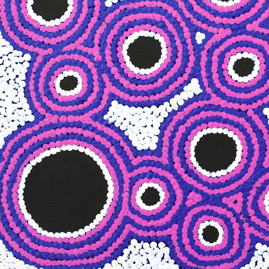 Aboriginal Artwork by Kylie Napangardi Williams, Yarla Jukurrpa (Bush Potato Dreaming) - Cockatoo Creek, 30x30cm