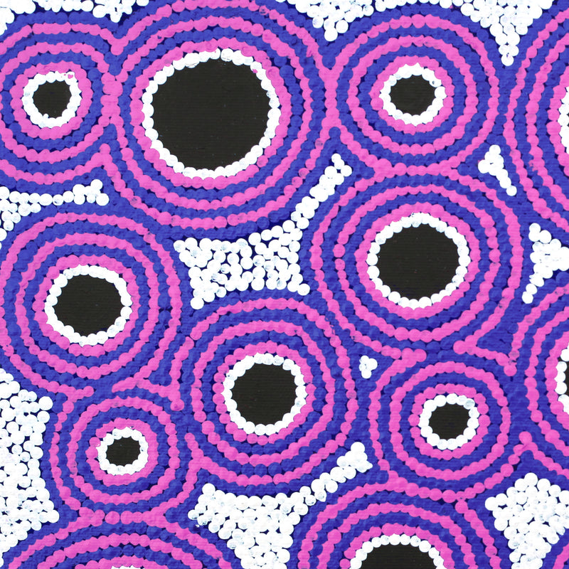 Aboriginal Artwork by Kylie Napangardi Williams, Yarla Jukurrpa (Bush Potato Dreaming) - Cockatoo Creek, 30x30cm